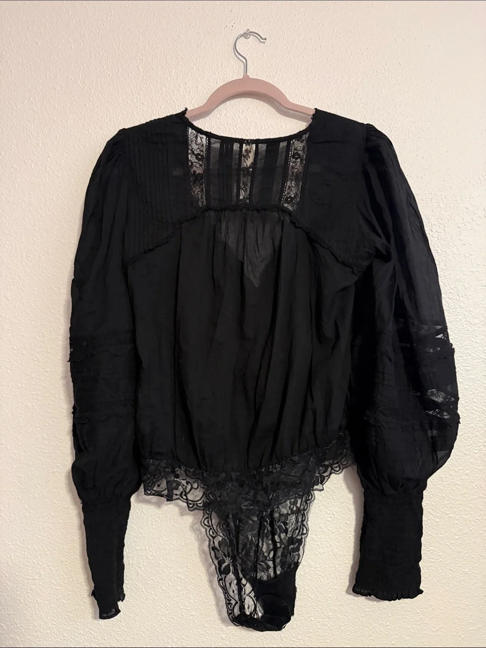 Free People Eloise Bodysuit in Black